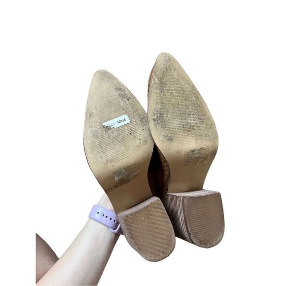 Steve Madden Sully Mule Cognac Brown Tan Suede Size 10 M Pointed Toe - Picture 6 of 11